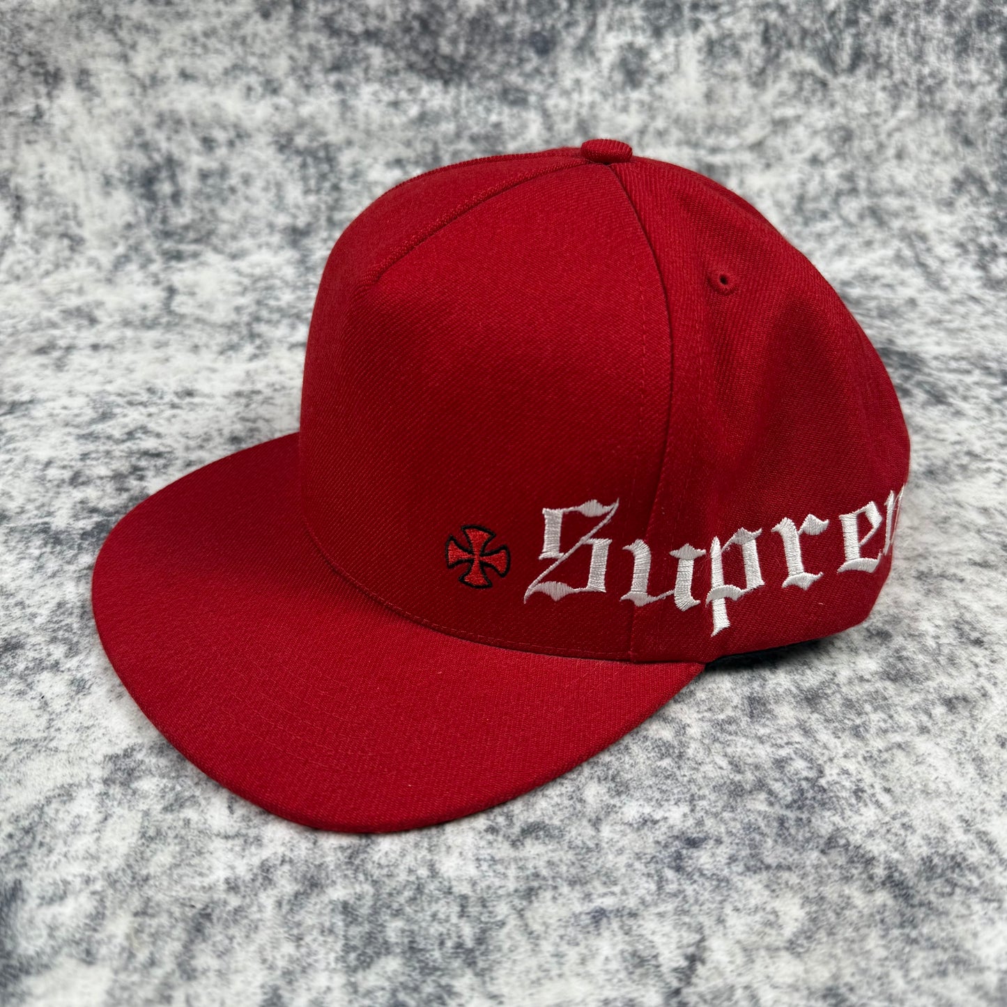 Supreme Independent Old English 5-Panel Red Cap