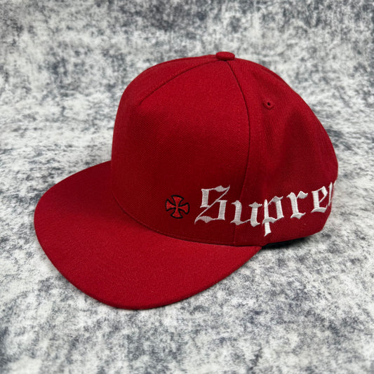Supreme Independent Old English 5-Panel Red Cap