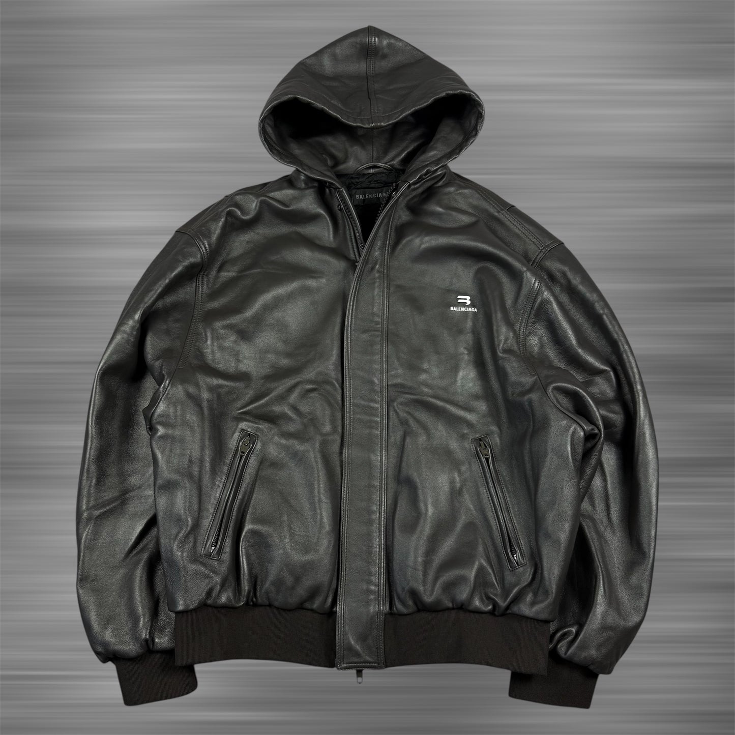Balenciaga Sporty B Taxi Leather Jacket