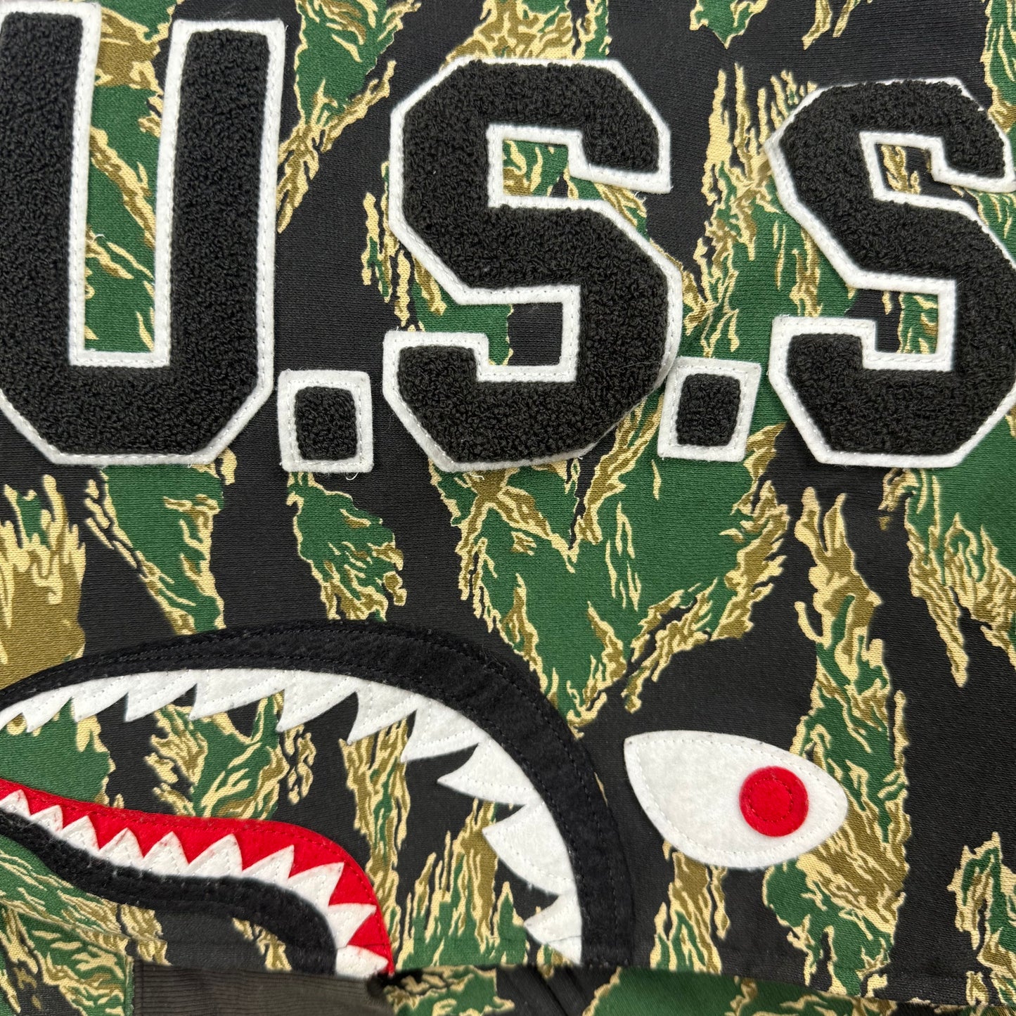 BAPE Ursus Tiger Camo Shark Zip Up Hoodie