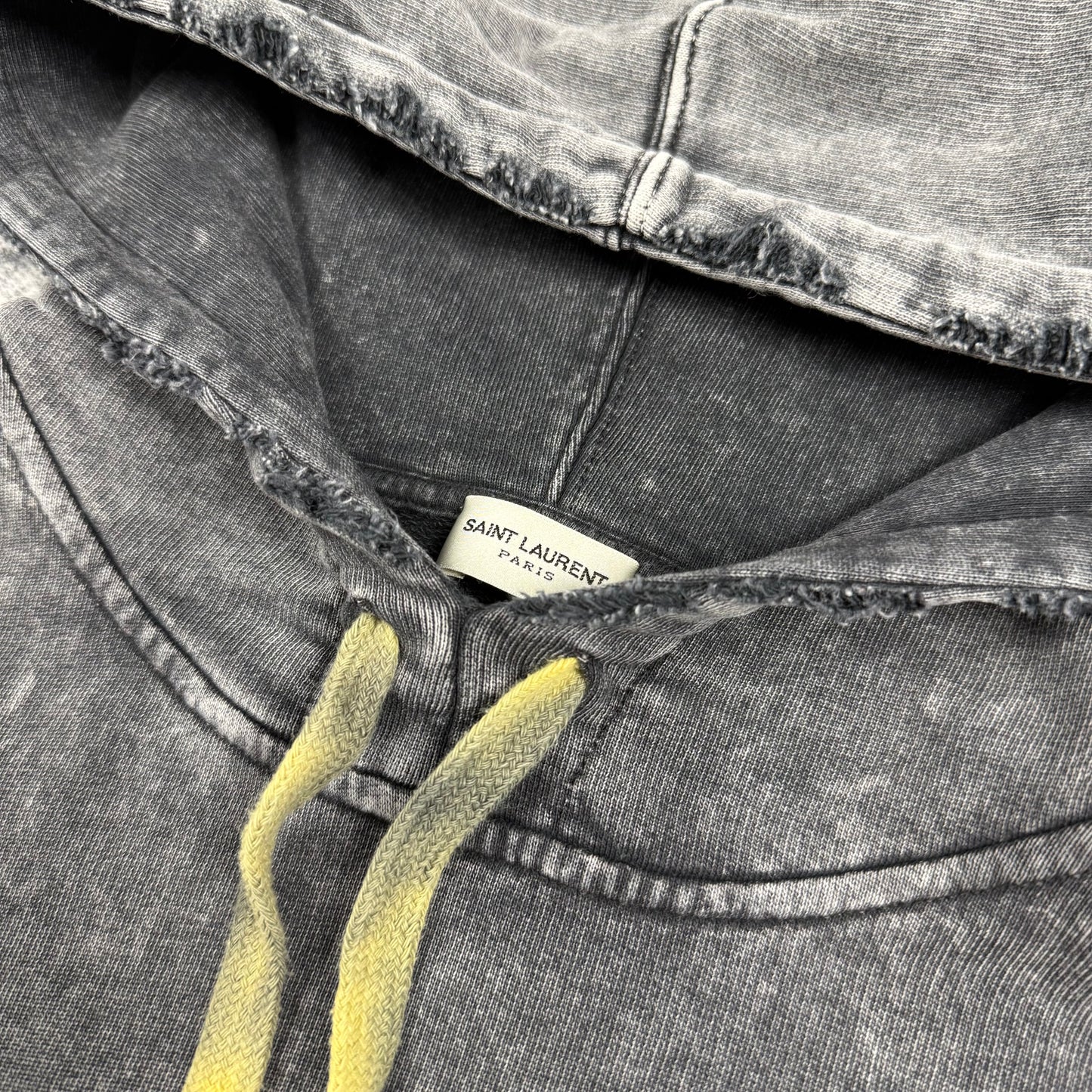 Saint Laurent Distressed Washed ‘Gray’ Hoodie