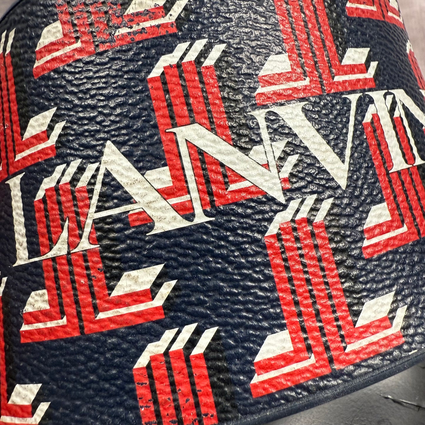 Lanvin Arpegie Logo Slides in ‘Dark Blue/Red’