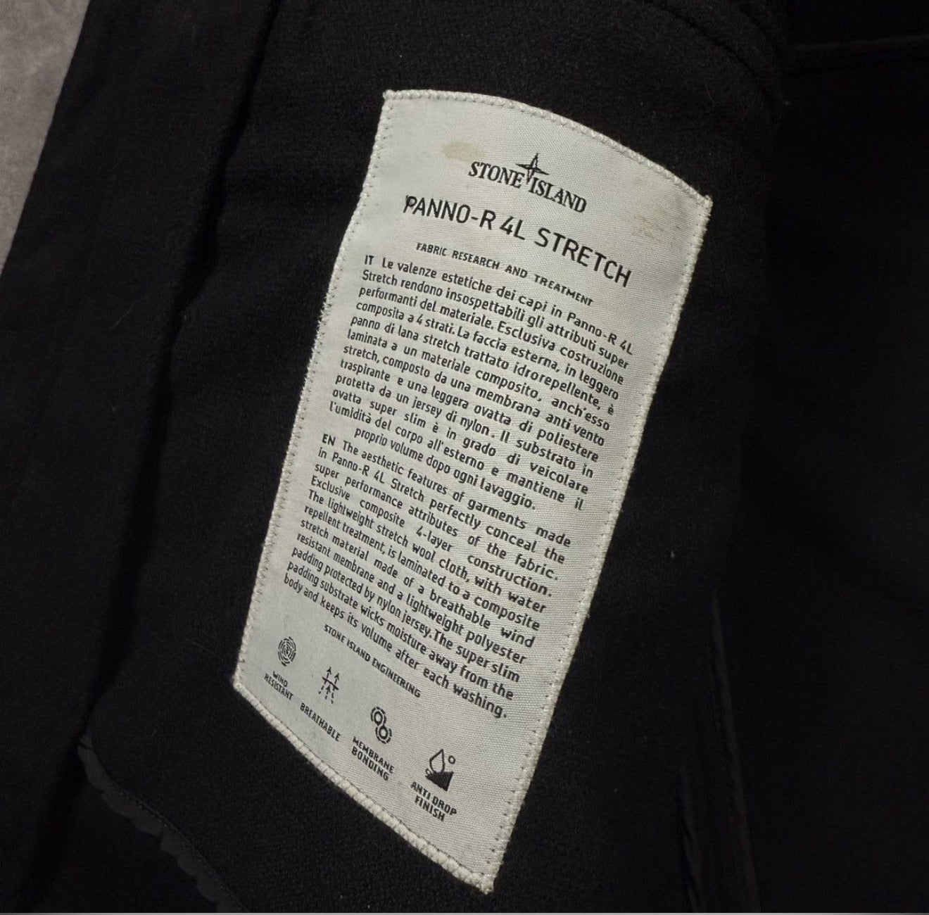 Stone Island 2018 Black Panno 4L Stretch Parka Jacket