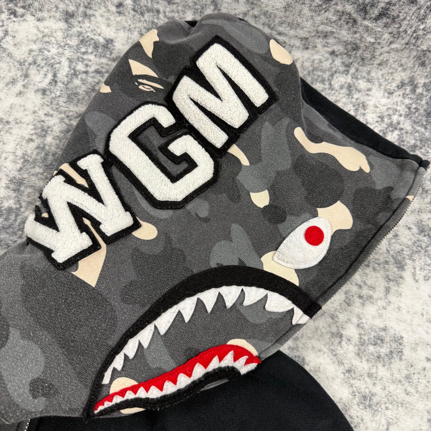 BAPE Shark Full Zip Hoodie ‘Glow in the Dark Camo Split Black’