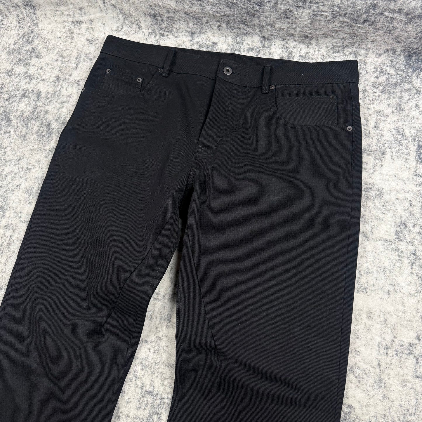 Rick Owens Bonotto 5 Pocket Jeans Black Cotton Twill