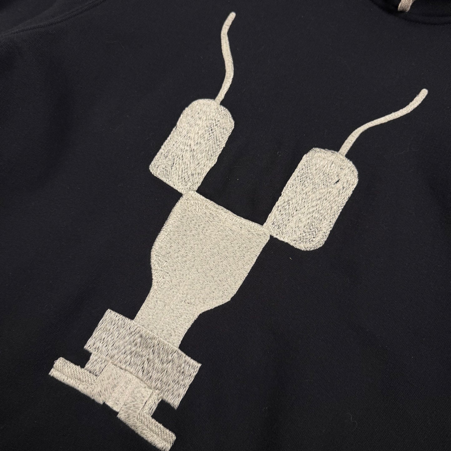 Rick Owens AW16 Gym Embroidered Logo ‘Black’ Hoodie
