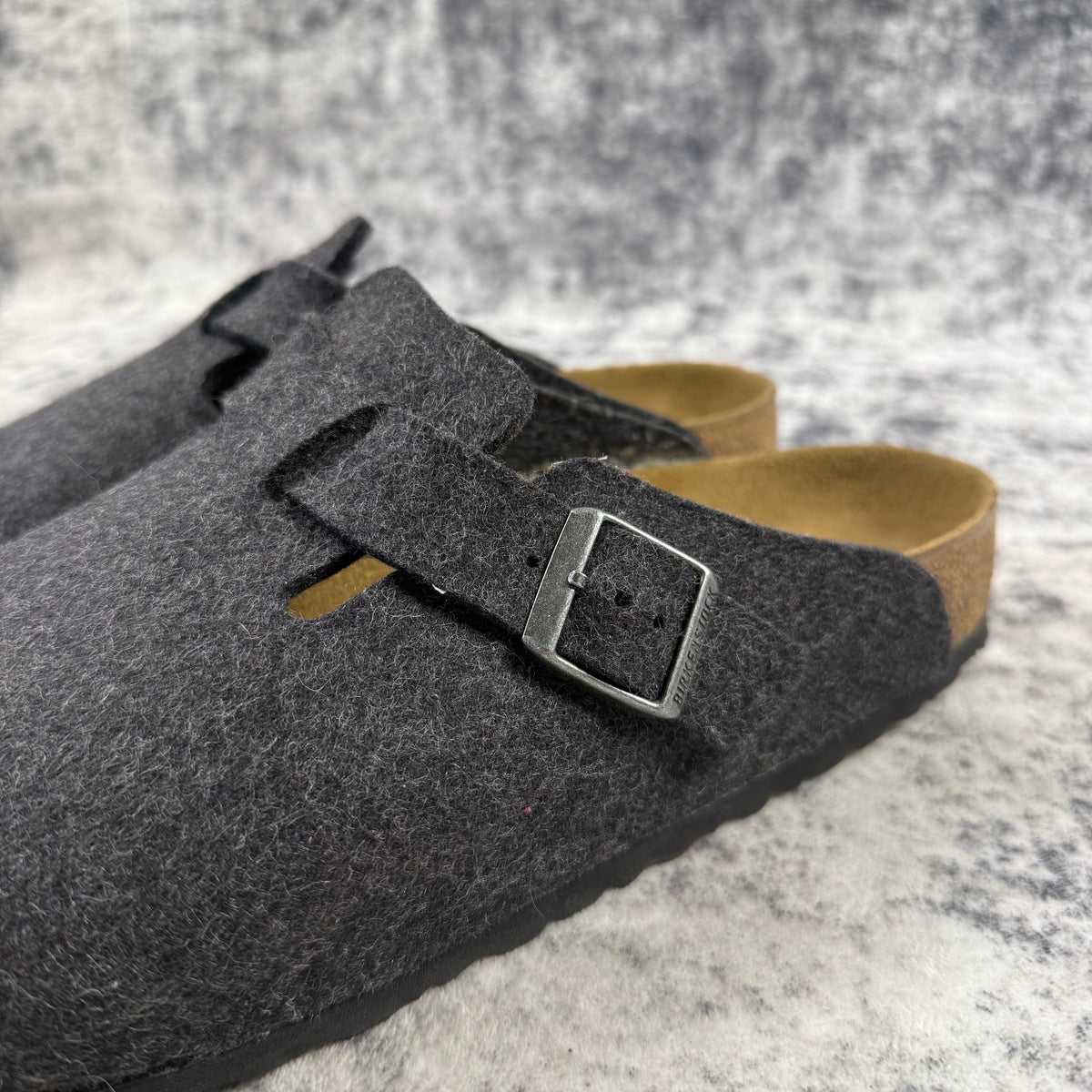 Birkenstock Boston Anthracite Wool Felt Clogs