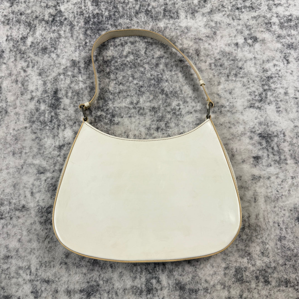 Prada Vintage White Leather Shoulder Bag