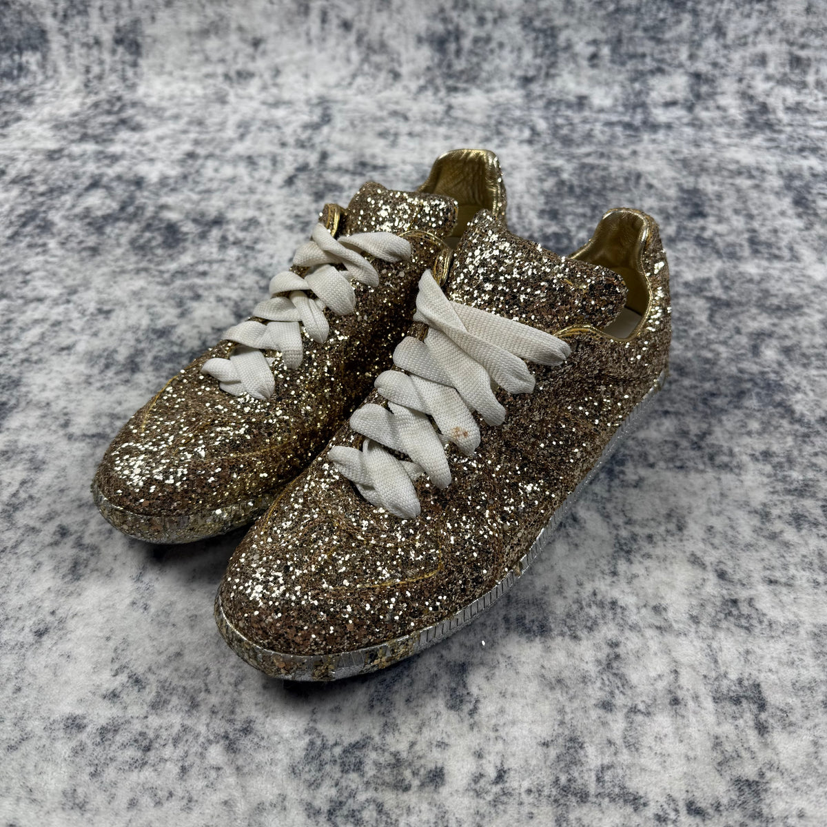 Maison Margiela Gold Glitter Replica Sneakers