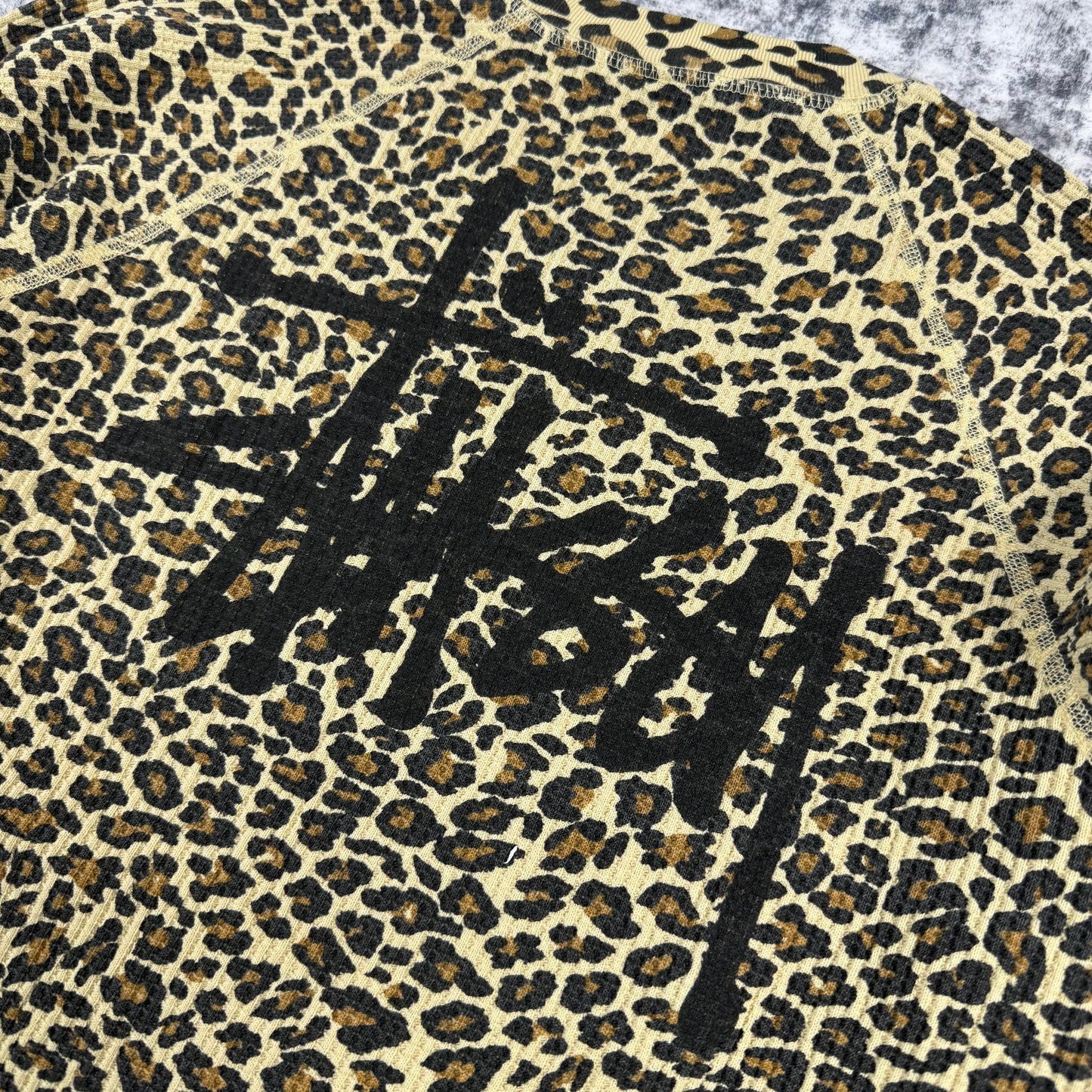 Stussy Thermal Big Logo Leopard Long Sleeve