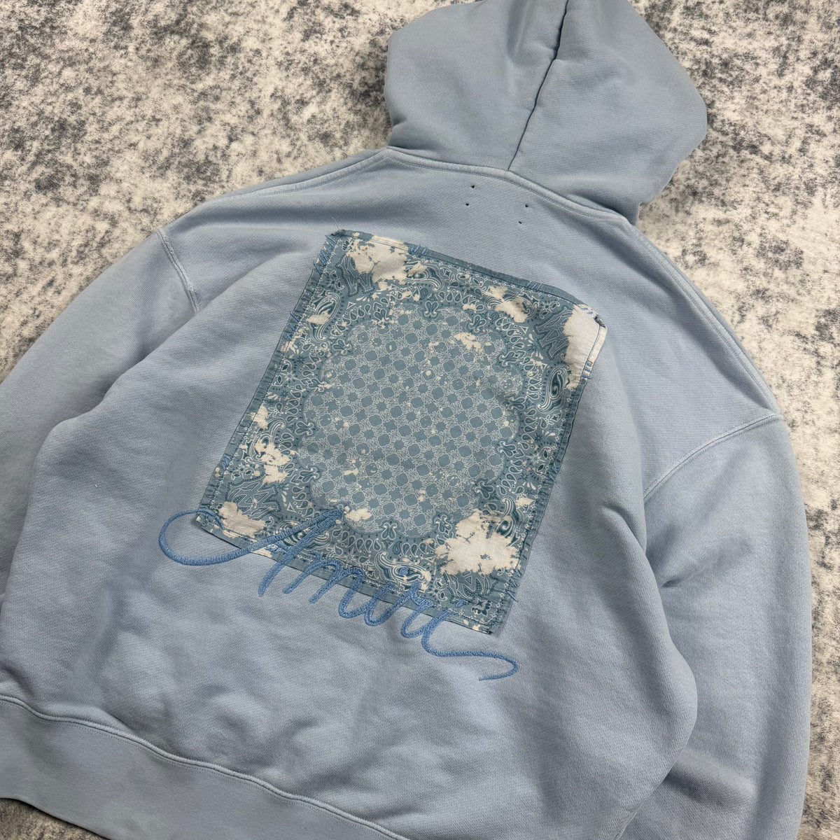 AMIRI Cotton Bleach Bandana ‘Blue’ Hoodie