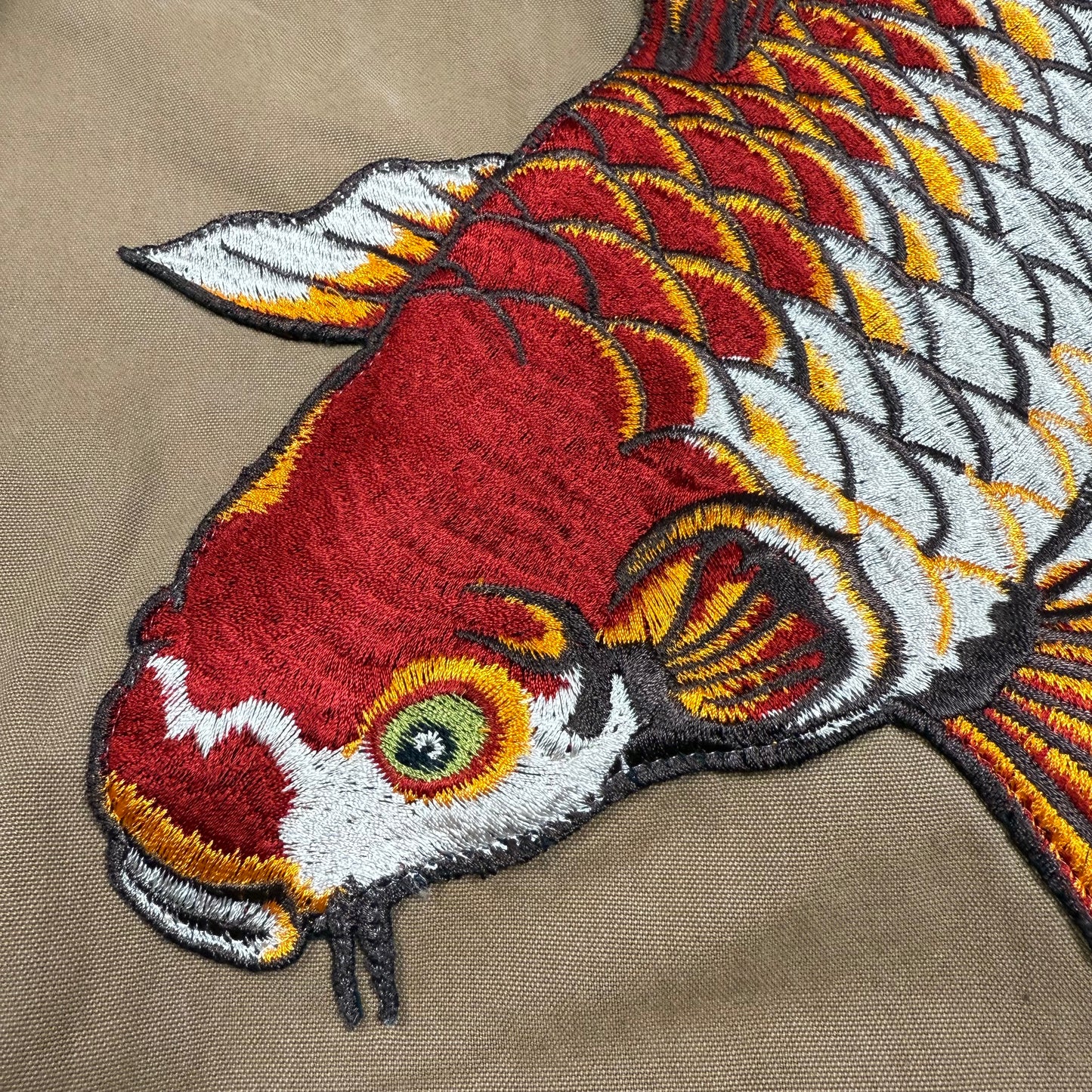 Gucci SS18 Appliqué Embroidered Koi Fish Chino Trousers