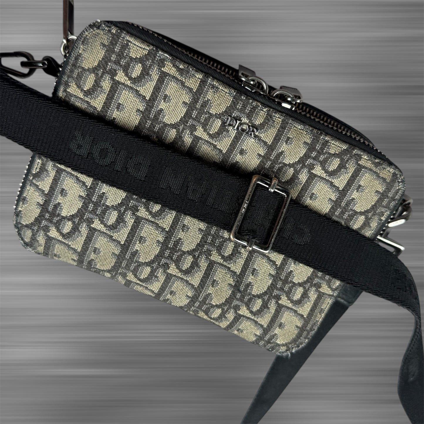 Dior 2020 Oblique Jacquard Zipped Pouch Crossbody