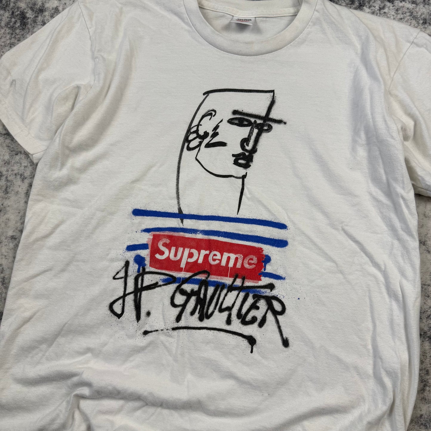 Supreme x Jean Paul Gaultier SS19 Graffiti ‘White’ T-Shirt