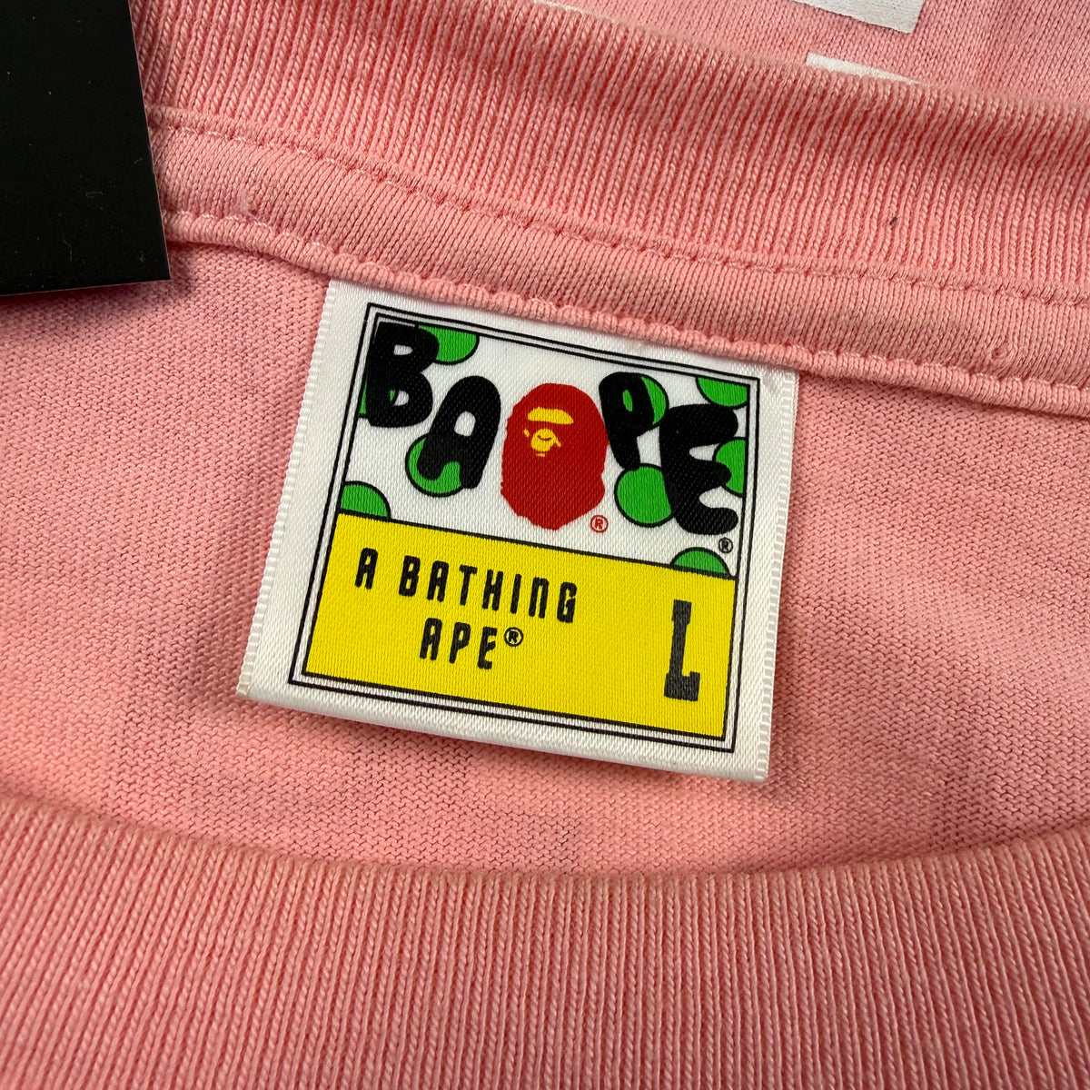 BAPE Bathing Ape Pink Repeated Logo Long Sleeve