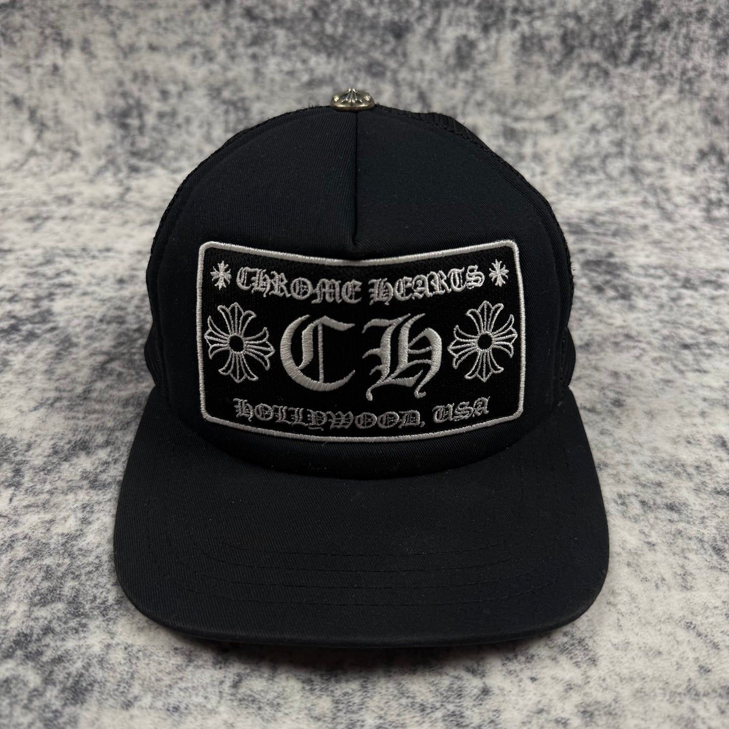 Chrome Hearts Hollywood USA ‘Black’ Trucker Cap