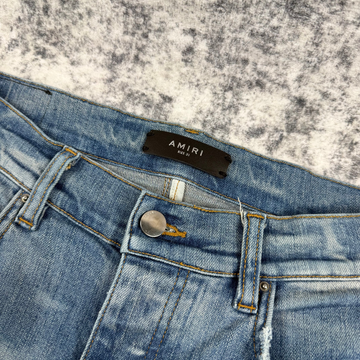 AMIRI Blue Bandana Thrasher Jeans