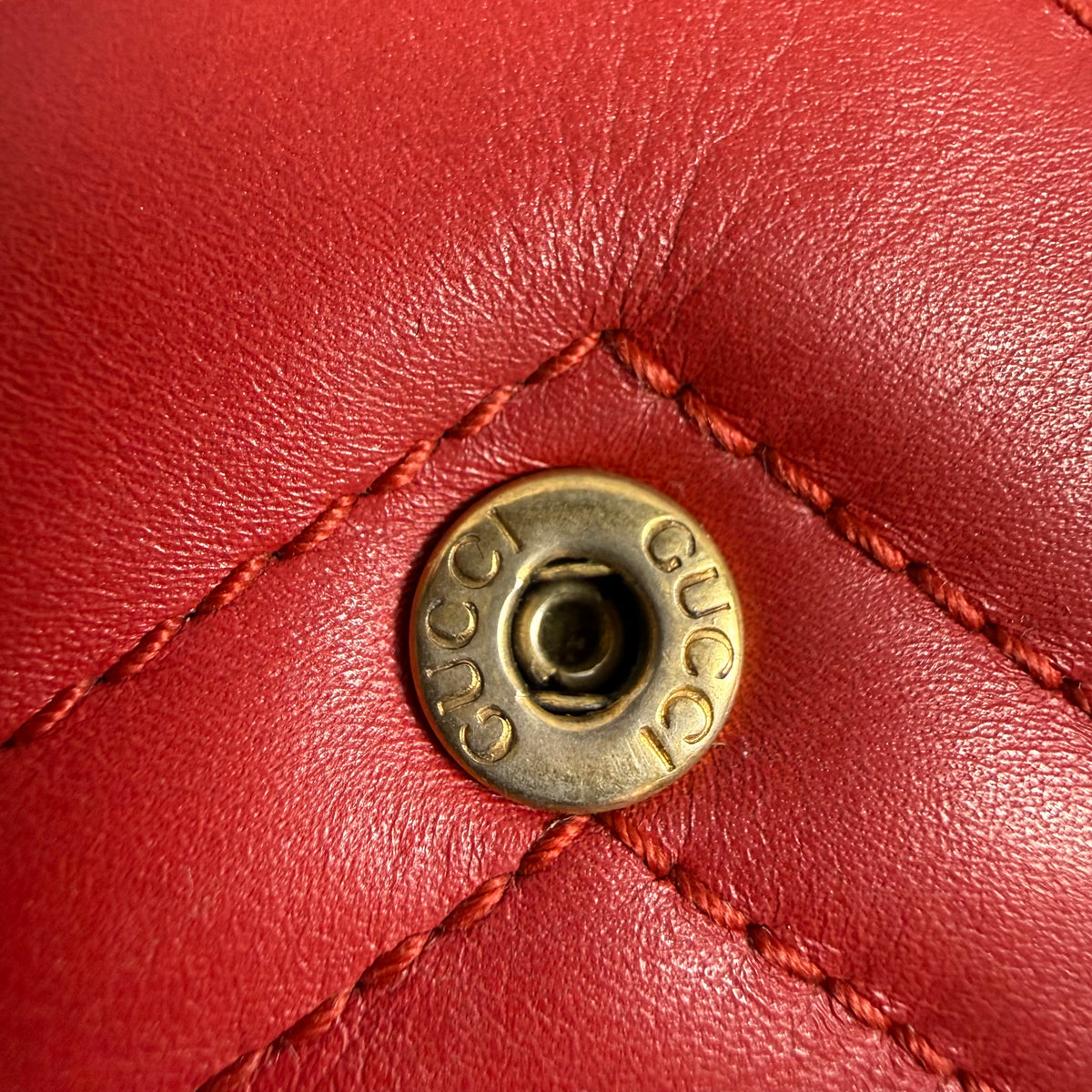 Gucci GG Marmont Red Matelassé Super Mini Bag