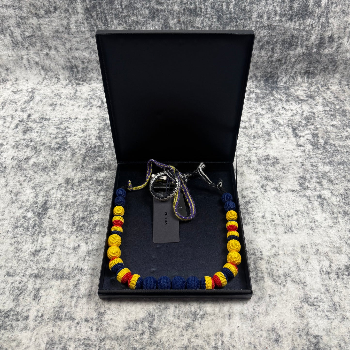 Prada AW2005 Chocker Nappa Yellow Bead Savage Necklace