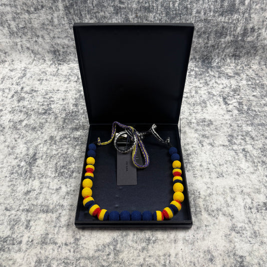 Prada AW2005 Chocker Nappa Yellow Bead Savage Necklace