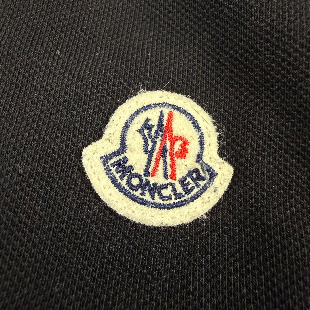 Moncler Logo Patch Tricolor Trim Polo Shirt