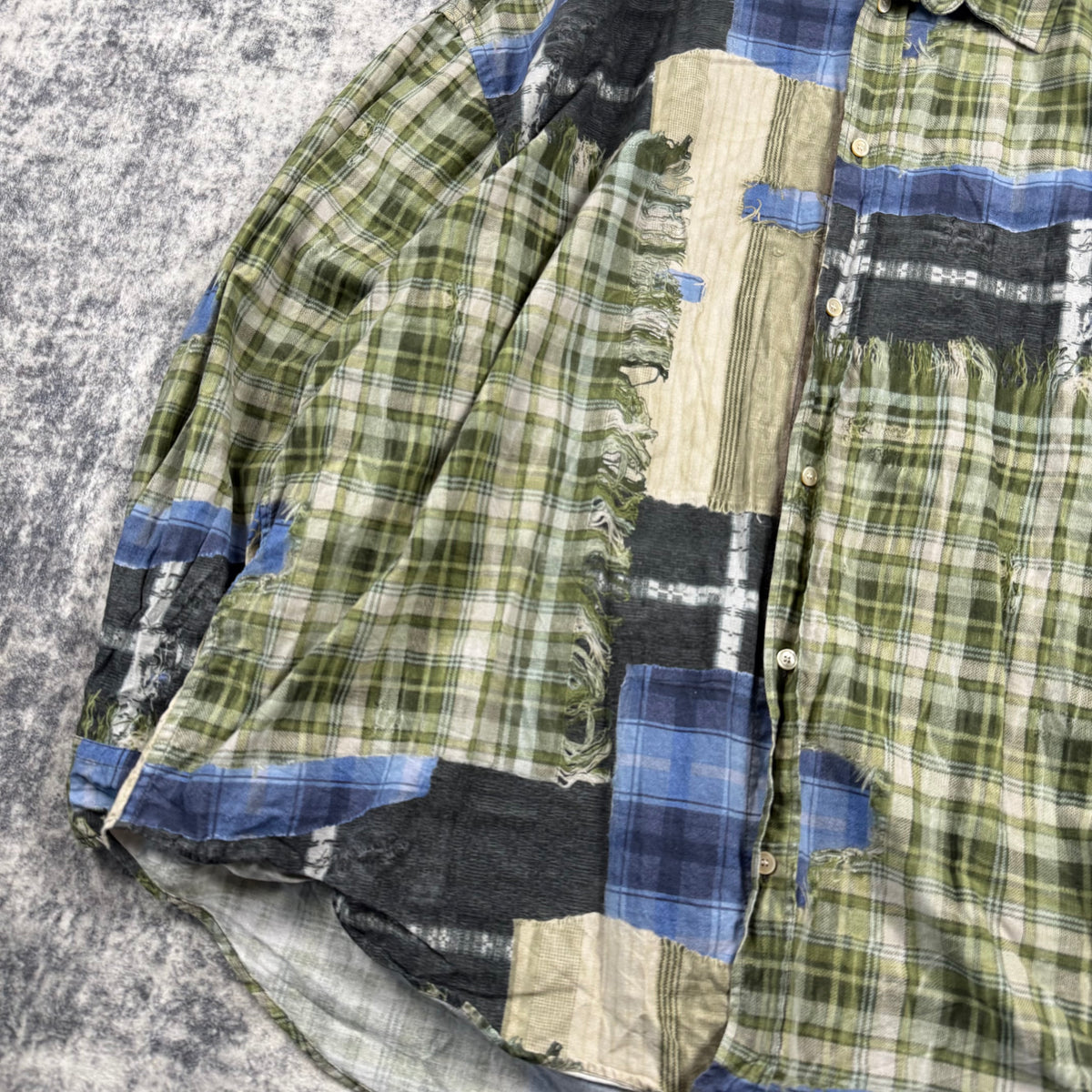 ACNE STUDIOS Cotton Patchwork Printed Button Up Shirt
