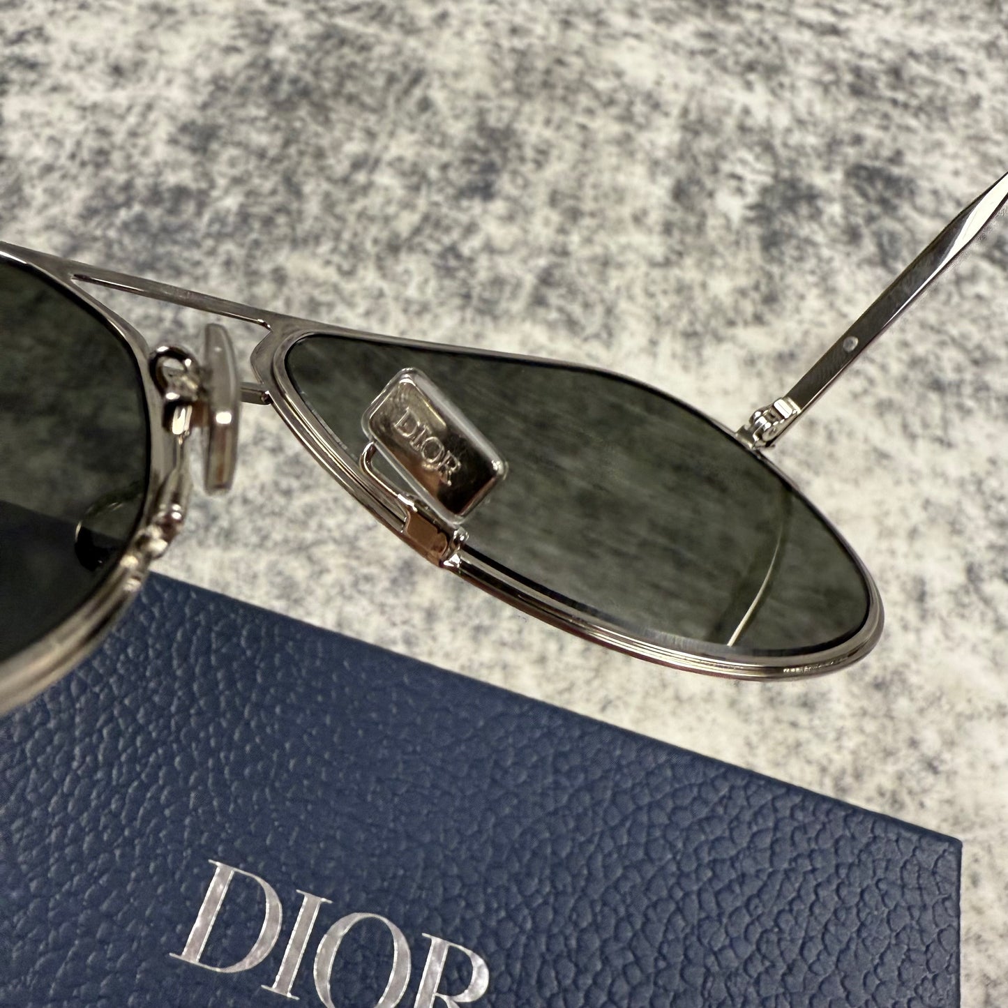 Dior Aviator Sunglasses Oblique Monogram Lens Silver