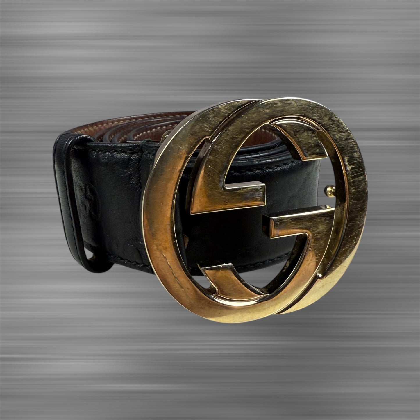 Gucci Monogram Leather ‘Black’ Belt