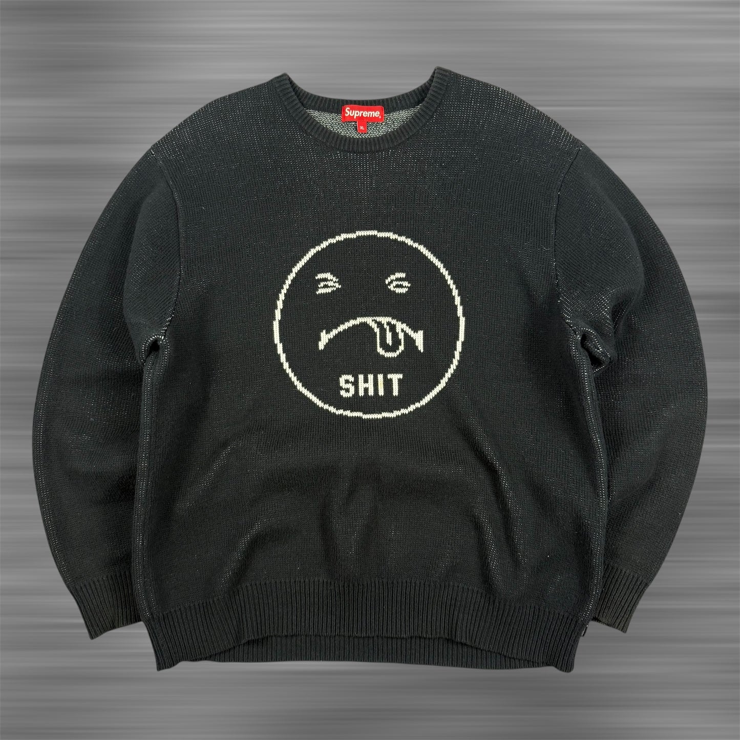 Supreme FW17 Shit Face ‘Black’ Knit Sweater