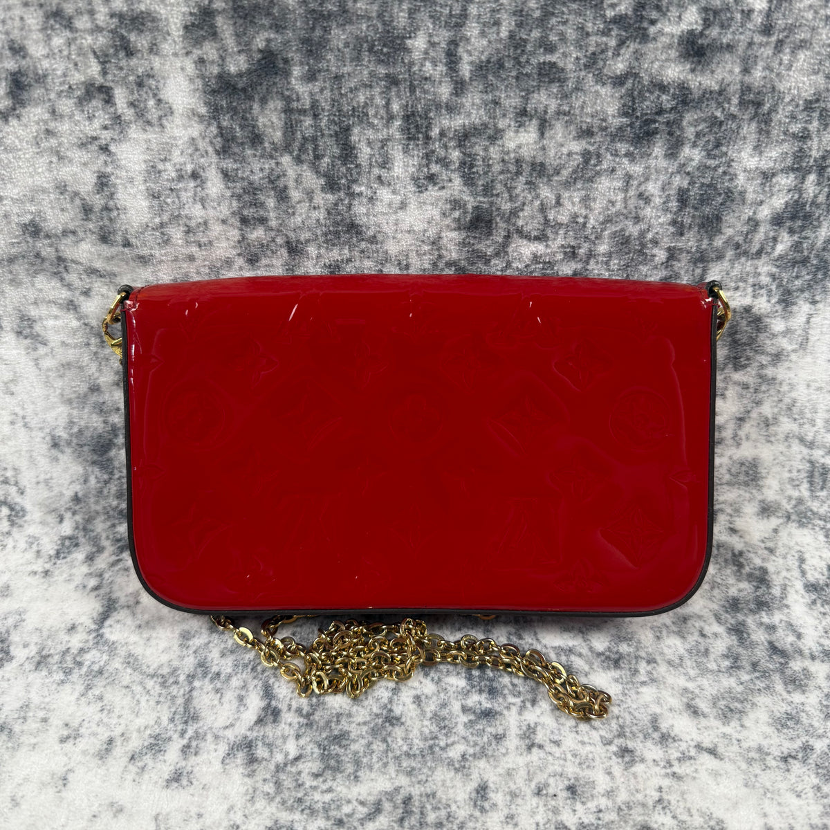 Louis Vuitton Monogram Vernis Pochette Félicie Red Bag