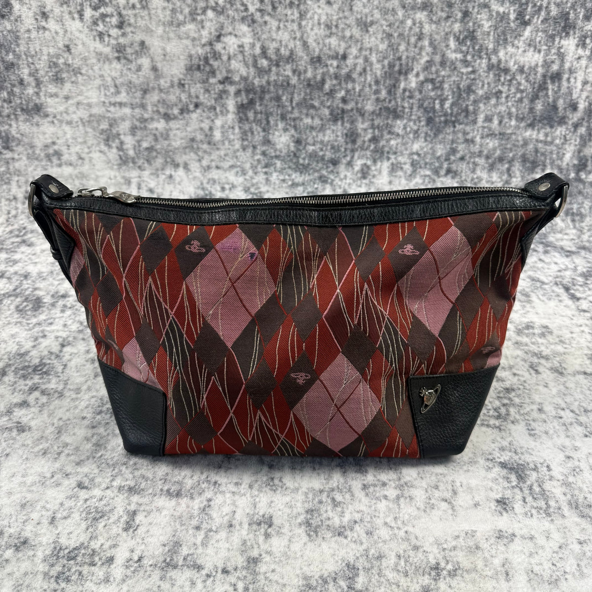 Vivienne Westwood Vintage Argyle Jacquard Orb Shoulder Bag