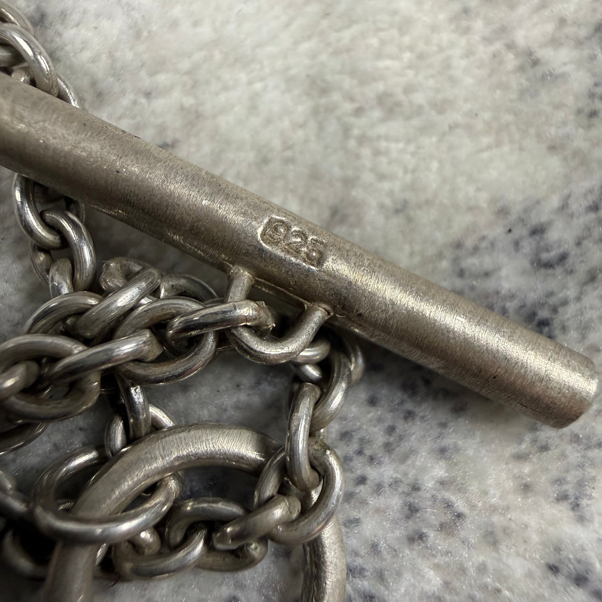 Parts of Four Brushed Sterling Silver Long Plate Necklace