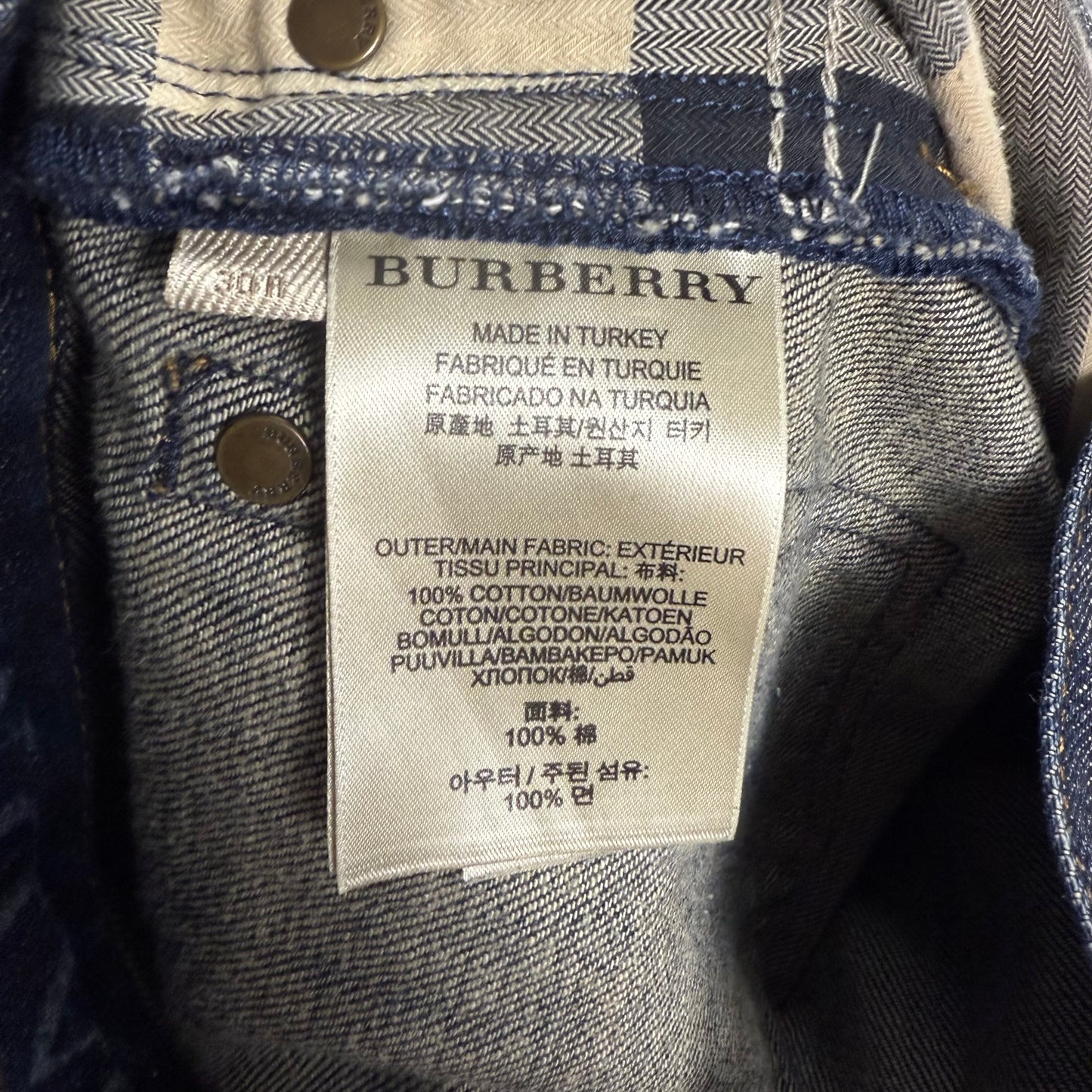 Burberry Dark Wash Straight Fit Denim Jeans