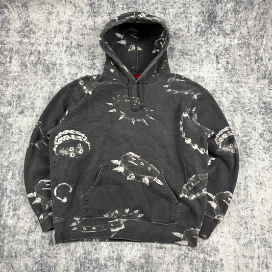 Supreme FW20 Studded Collars ‘Gray’ Hoodie
