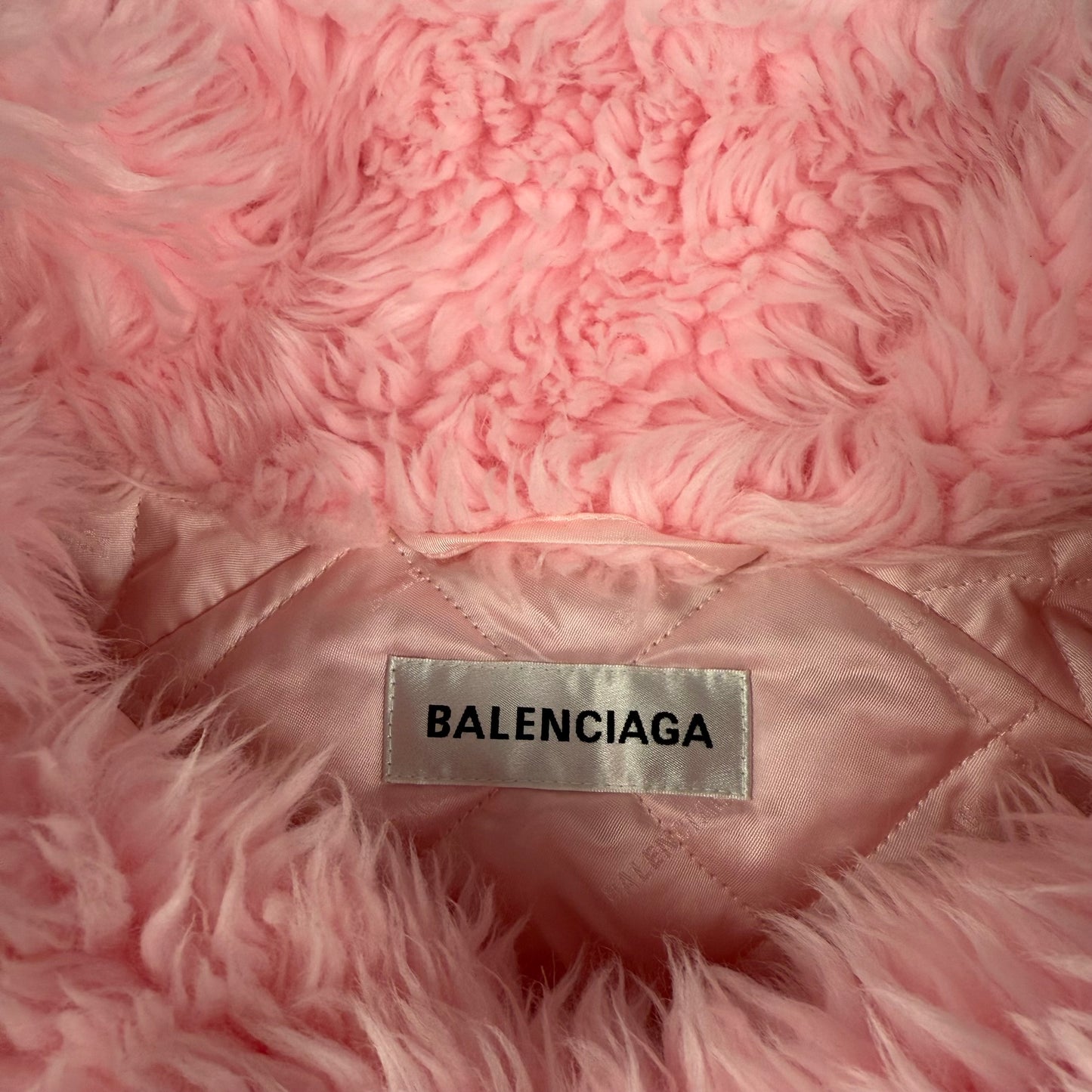 Balenciaga F/W20 Faux Fur Oversized ʼPink’ Coat