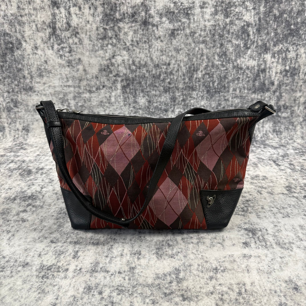 Vivienne Westwood Vintage Argyle Jacquard Orb Shoulder Bag