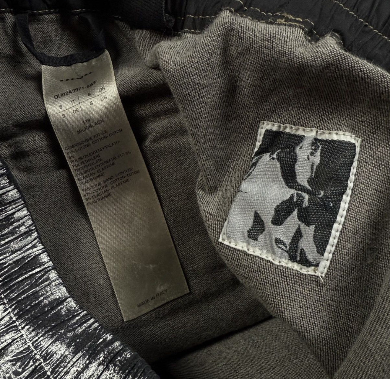 Rick Owens Drkshdw White waxed Sweatpants