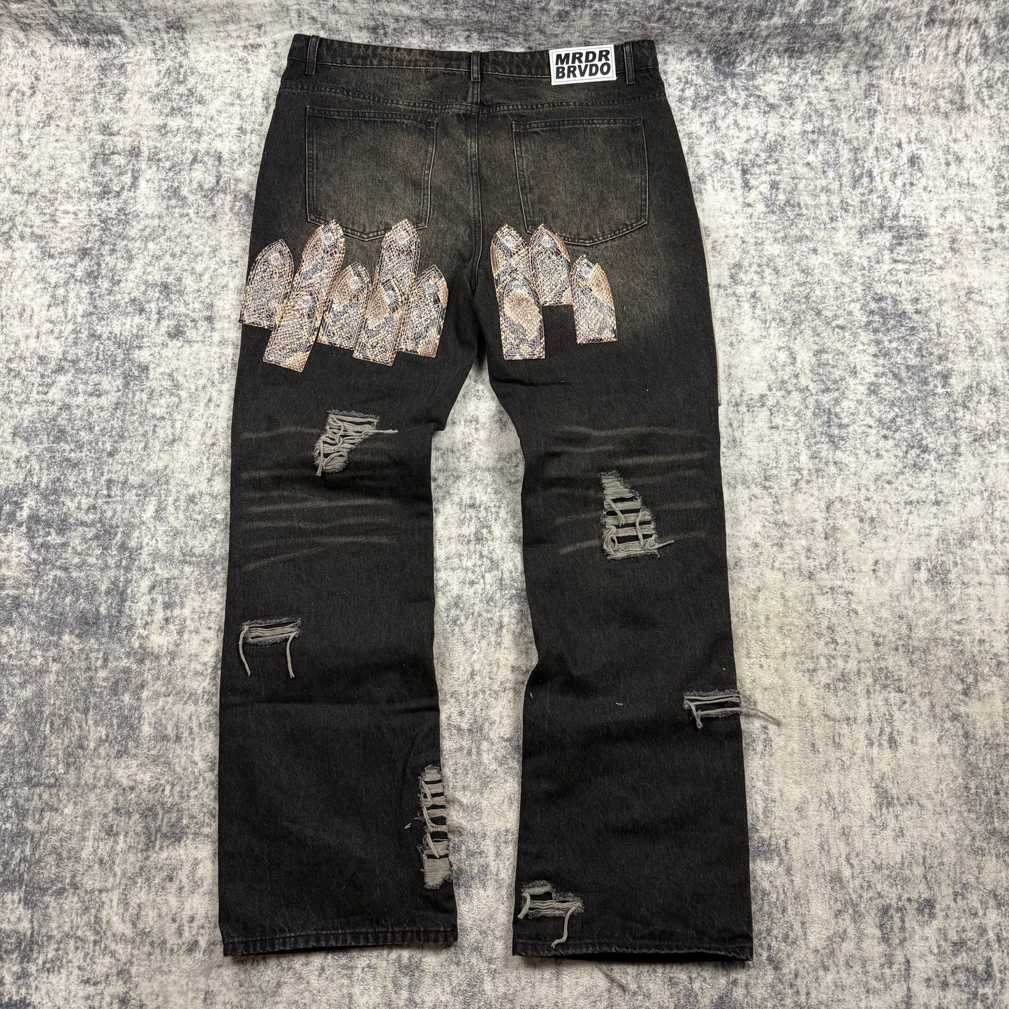 Who Decides War Black Patch Arch Mocha Denim Jeans