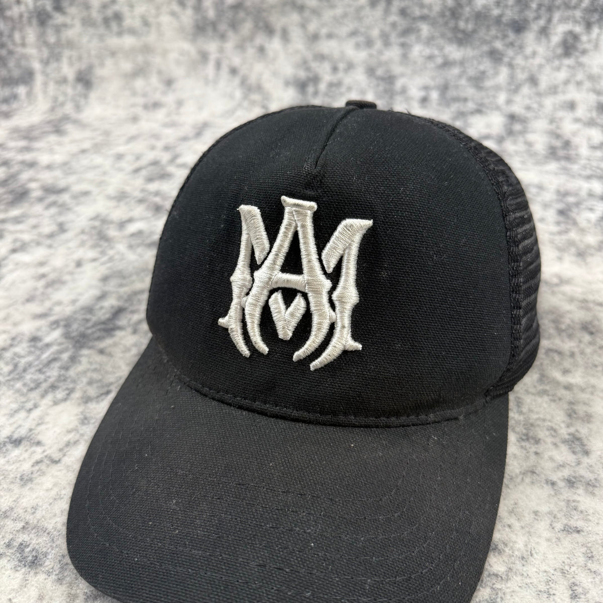 Amiri M.A. Logo Black Trucker Hat