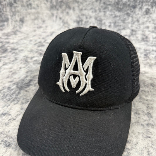 Amiri M.A. Logo Black Trucker Hat