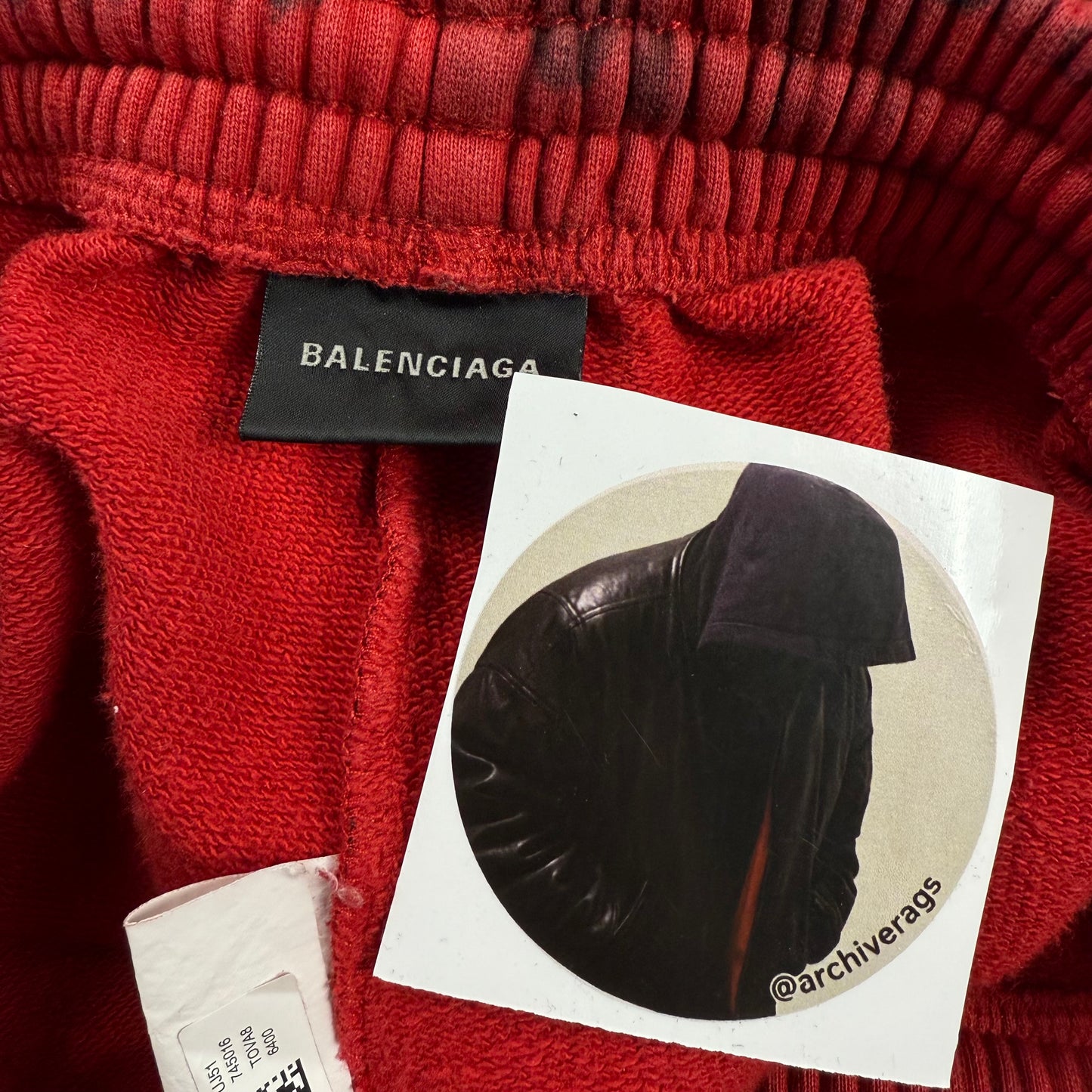 Balenciaga Sample Distressed Graffiti Print ‘Red’ Sweatpants