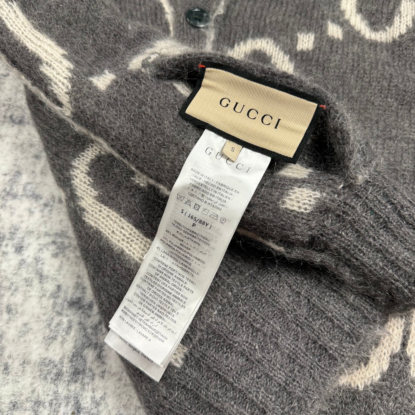 Gucci Reversible GG Mohair ‘Gray’ Cardigan