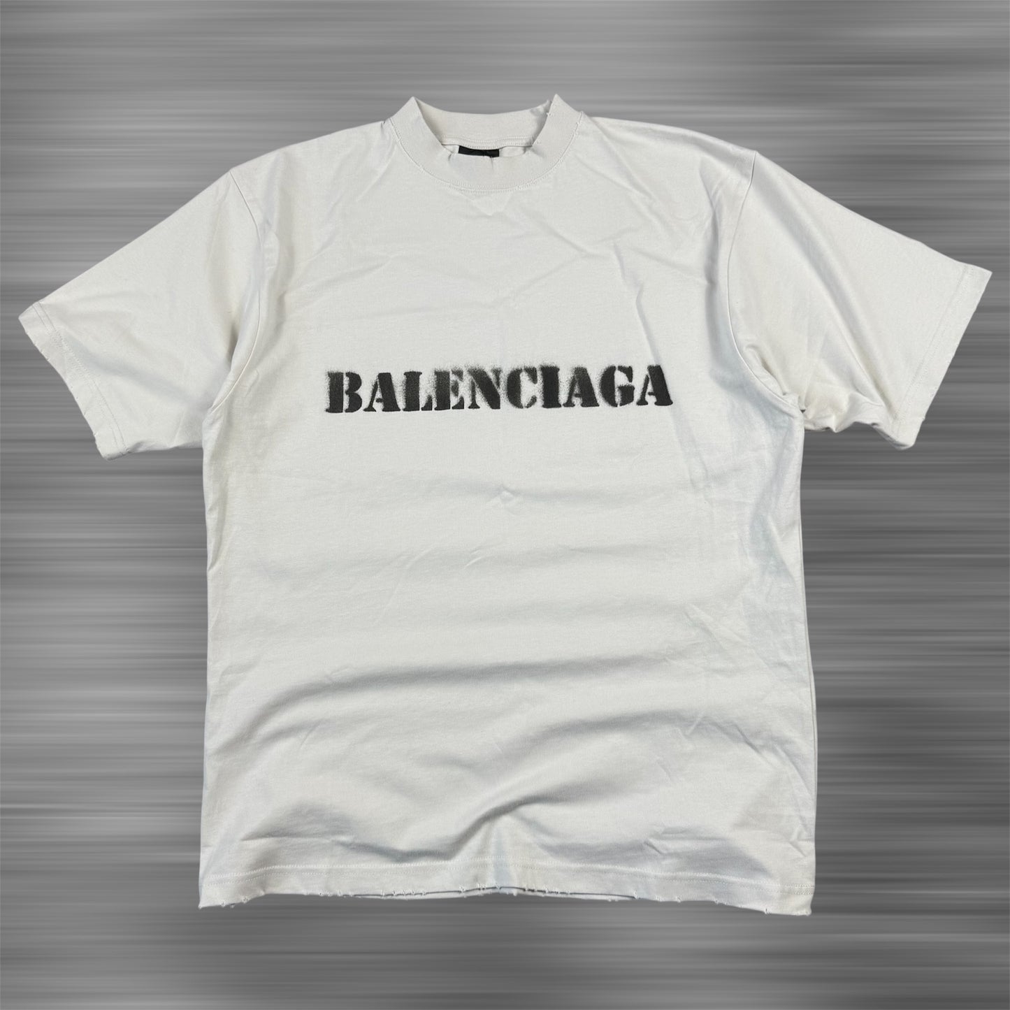 Balenciaga Spray Print Distressed T-Shirt