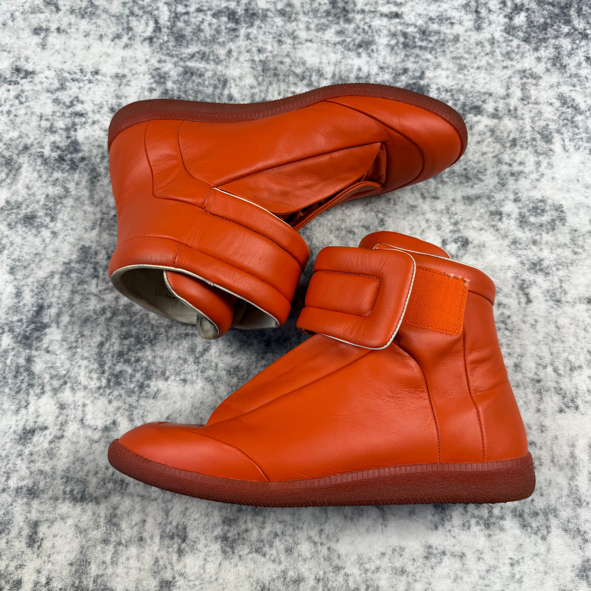 Maison Margiela Leather Future High-Top Orange Sneakers