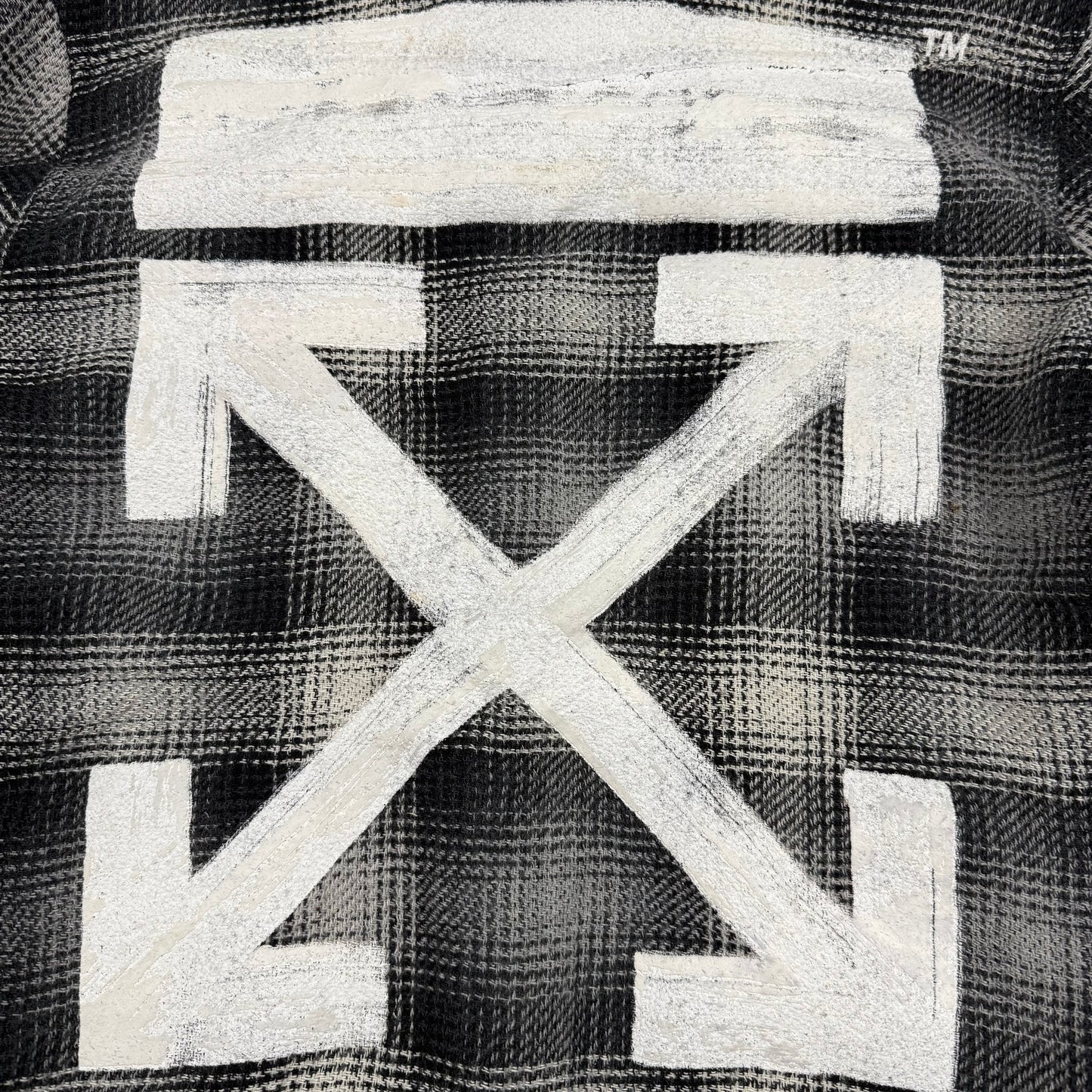 Off-White Outline Arrow Flannel Shirt Grey/Black