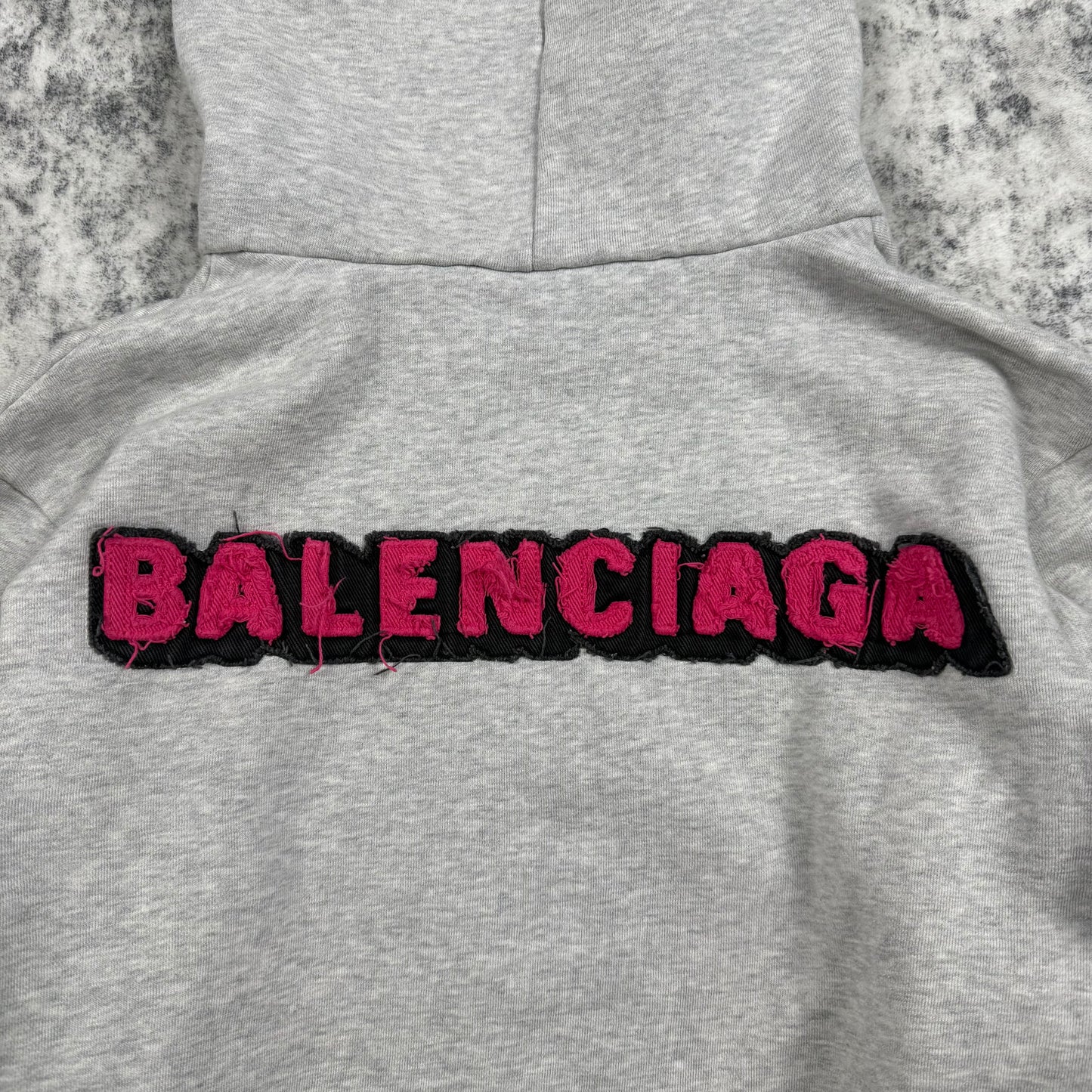 Balenciaga Logo Patch Hoodie Grey/Pink (2017)