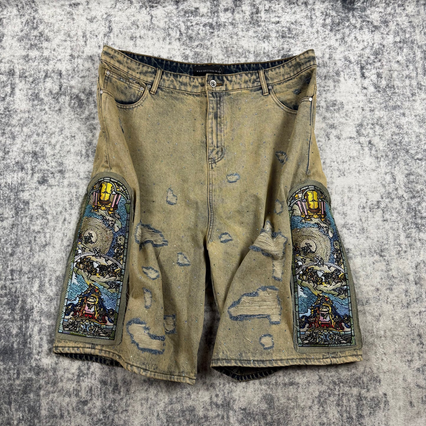 Who Decides War Unfurled Denim Shorts