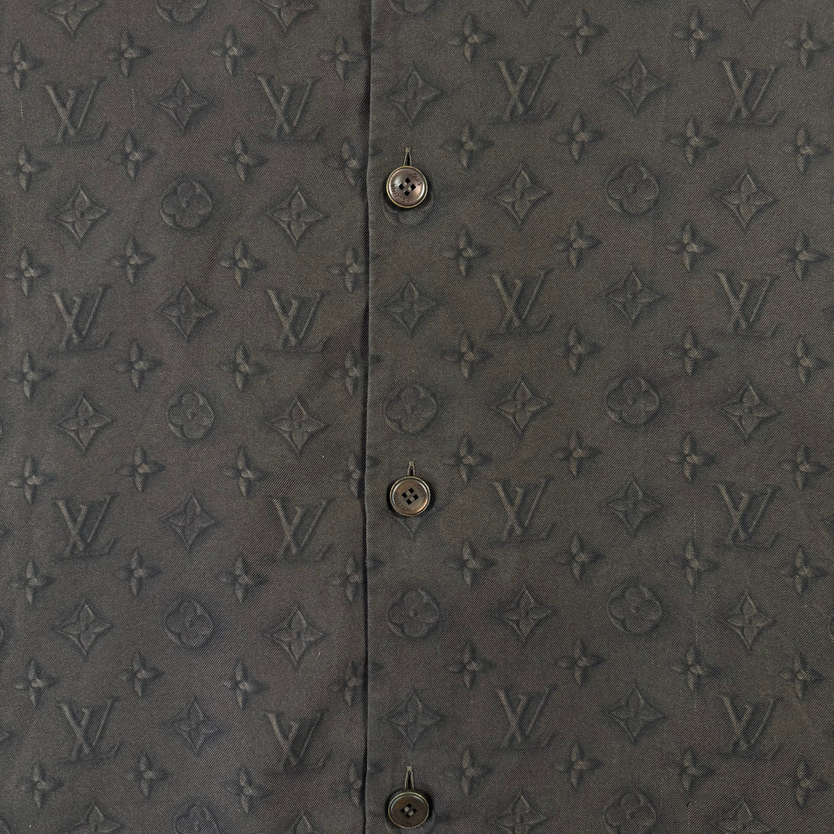 Louis Vuitton Printed Monogram Short-Sleeved Silk Shirt