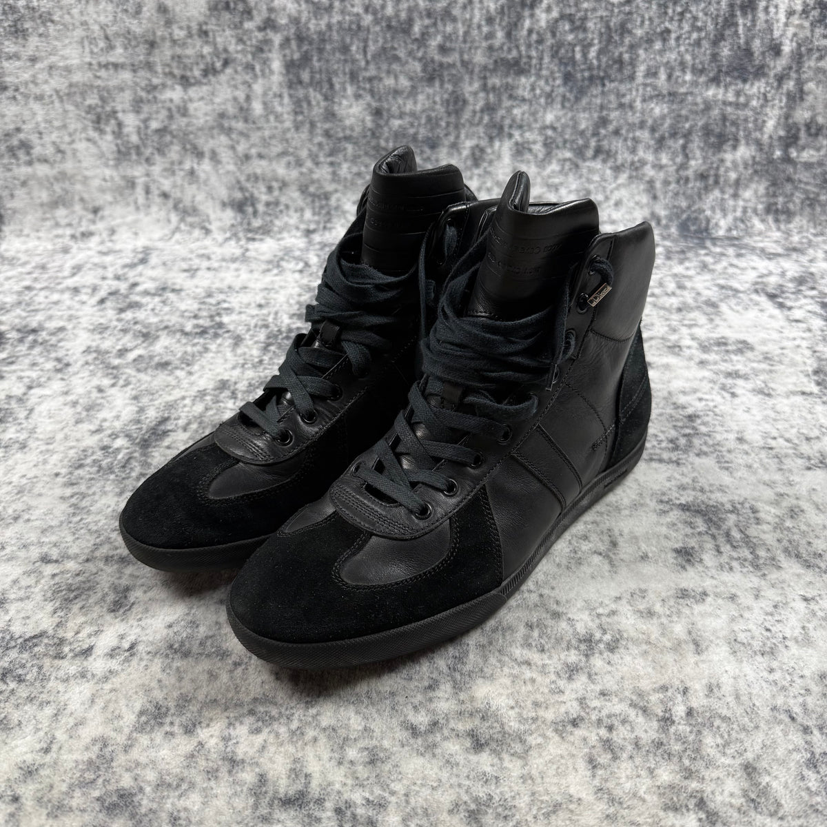 Dior Homme AW07 Hedi Slimane B48 Black Leather & Suede High Top Sneakers