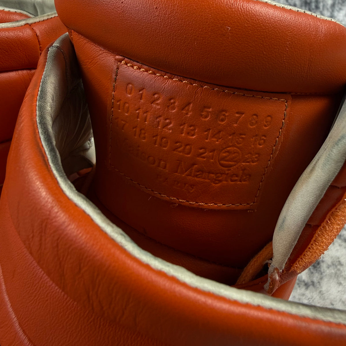 Maison Margiela Leather Future High-Top Orange Sneakers